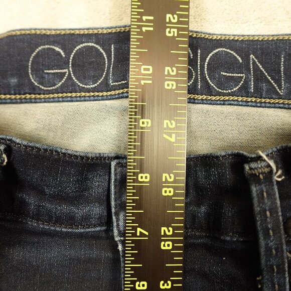Goldsign jeans mid rise skinny women's 27 dark indigo blue USA made - Picture 5 of 15